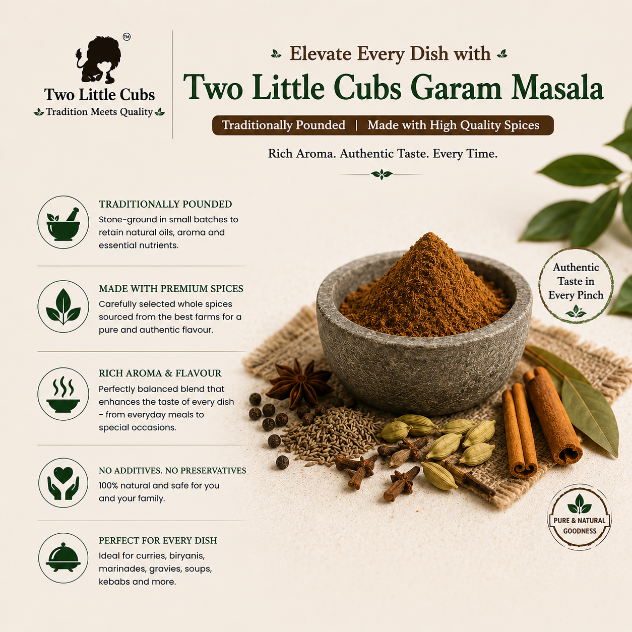 Garam masala spices by Two Little Cubs