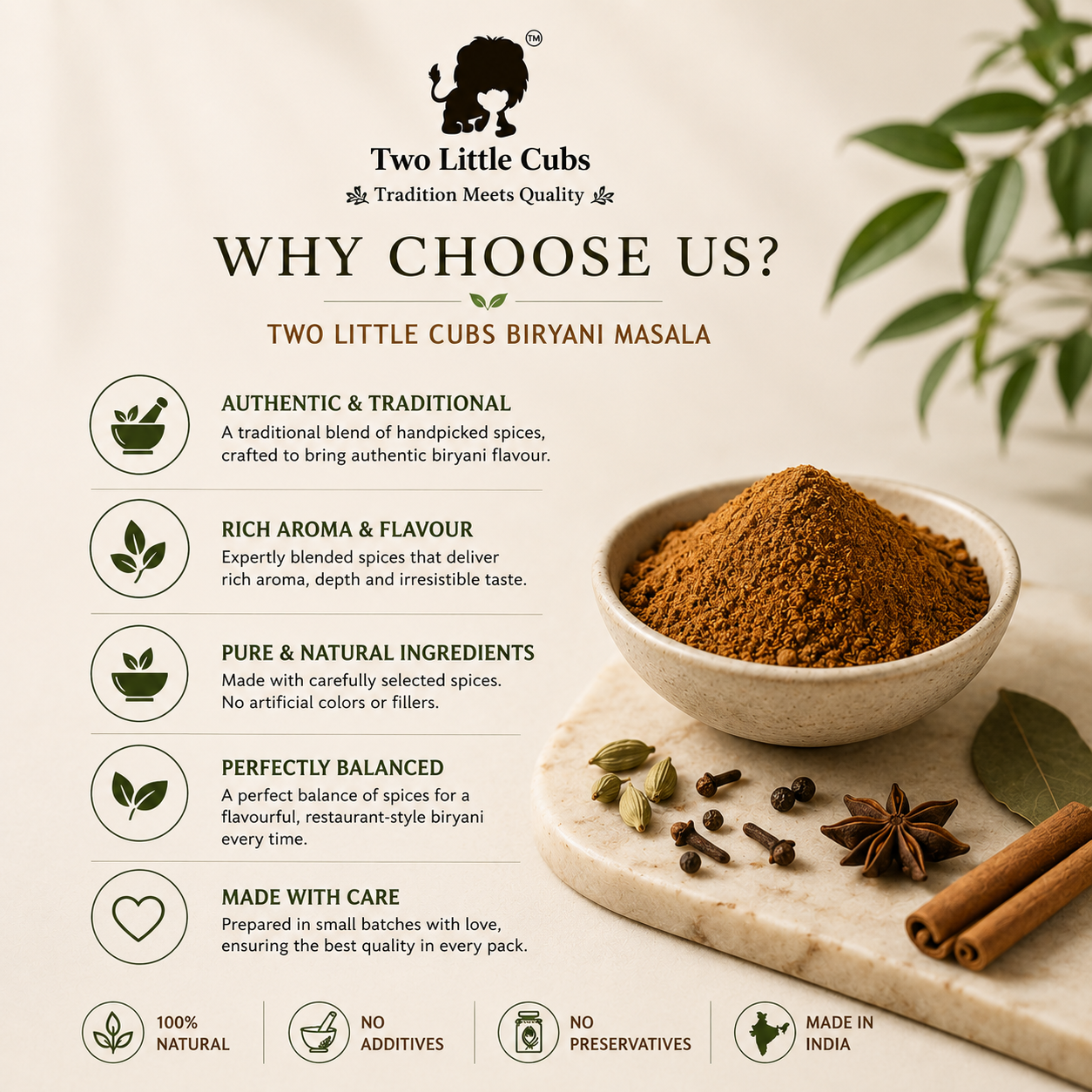 Biryani masala spice blend by Two Little Cubs