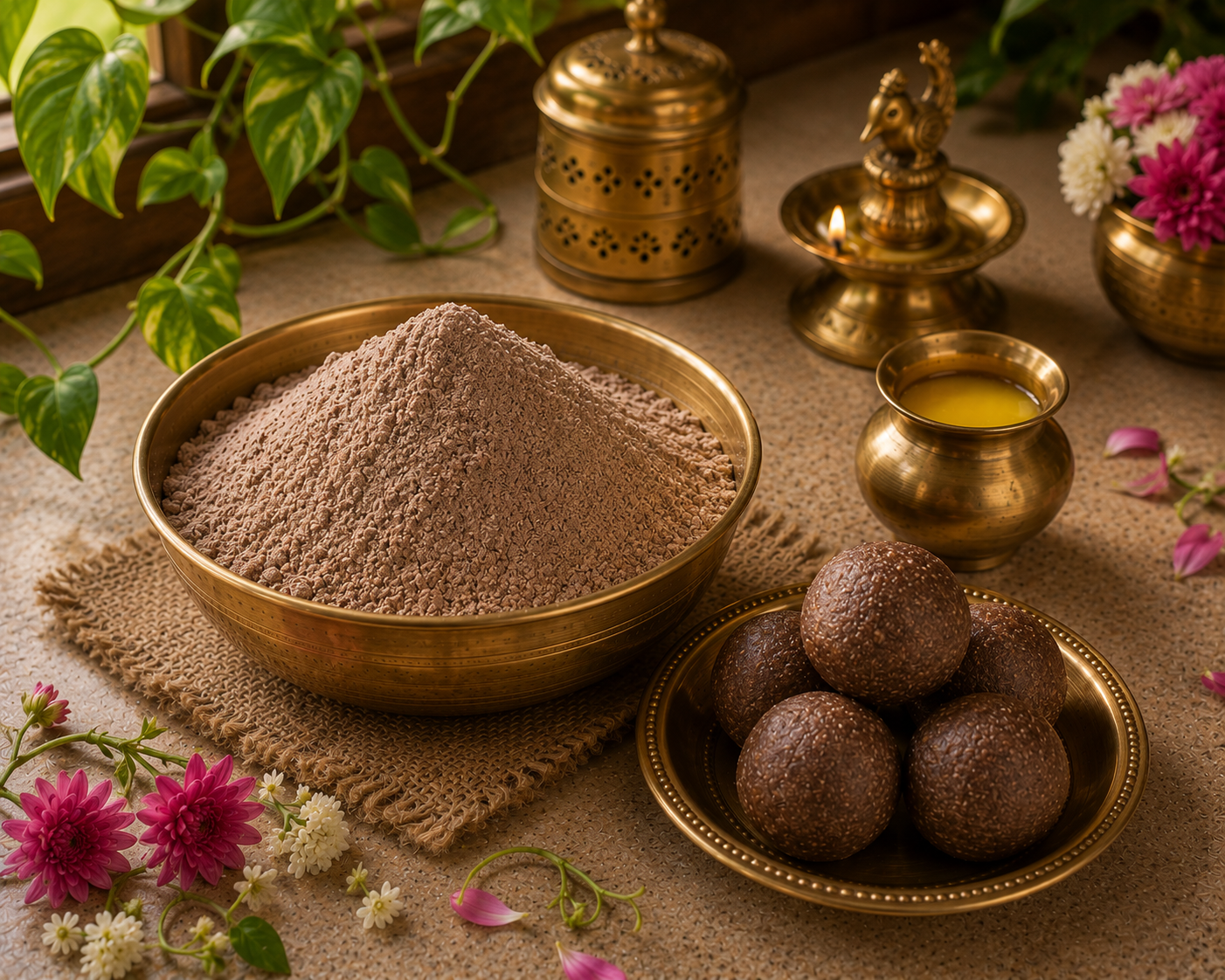 Raagi Laddu Mix made with roasted finger millet
