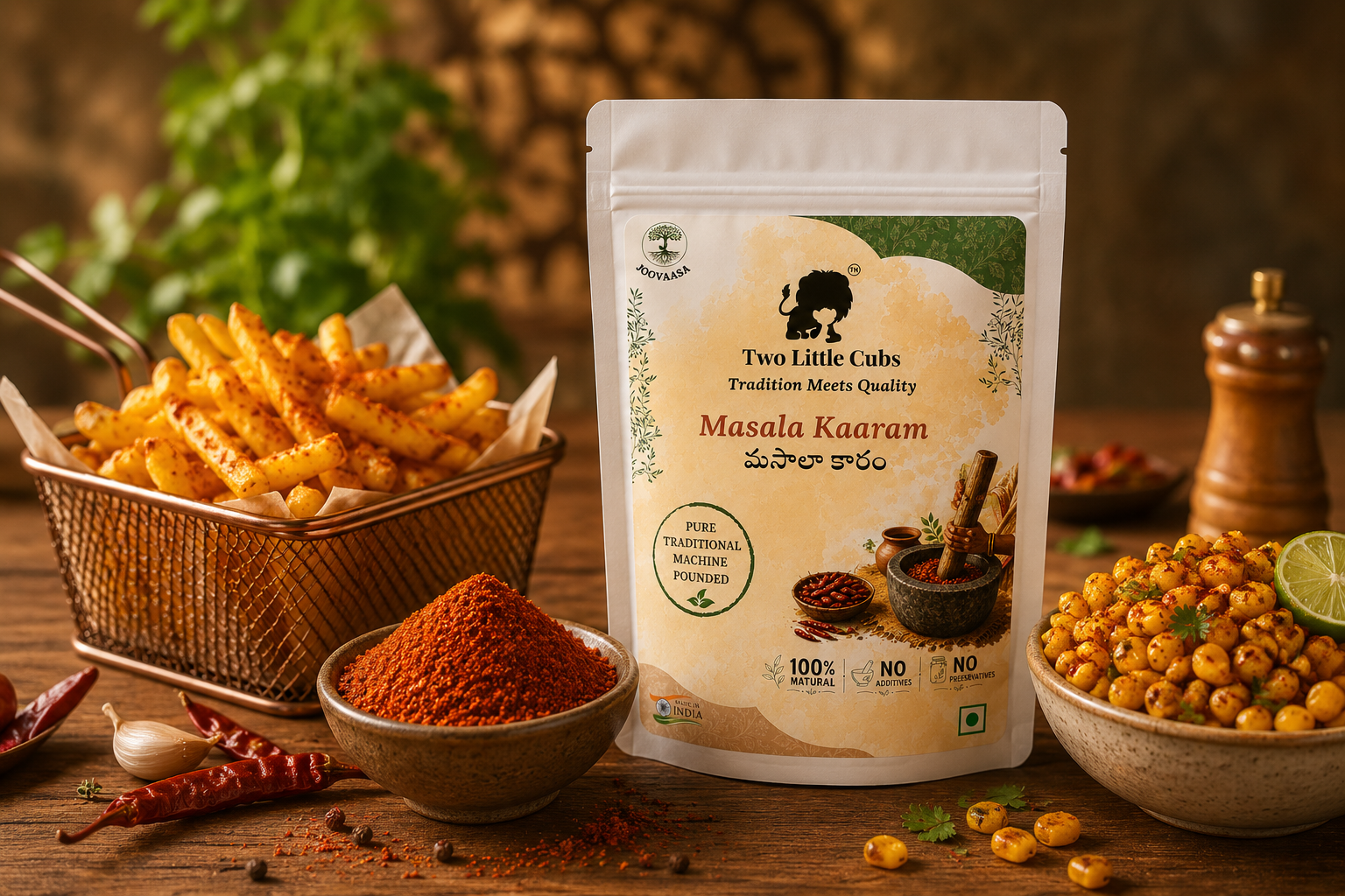 Masala Karam With Garlic by Two Little Cubs