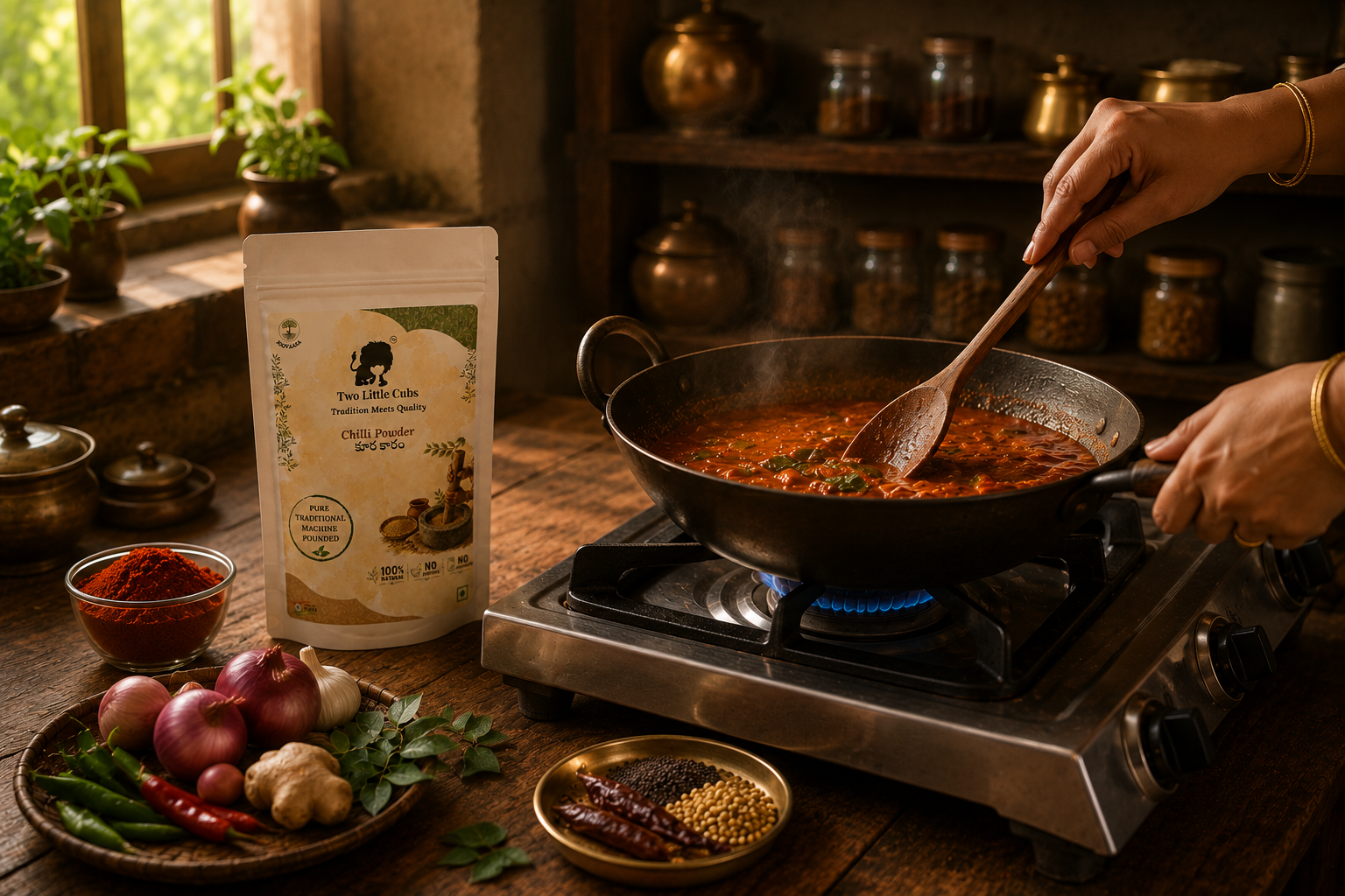 Curry Karam chilli powder for everyday curries by Two Little Cubs